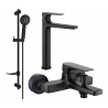 Mexen Lynx DF40 bathtub set, black - 745913DF40-70