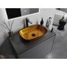 Mexen Araks lavabo sobre encimera de vidrio 54 x 39 cm, dorado - 24155450