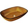 Mexen Araks glazen opbouw wasbak 54 x 39 cm, goud - 24155450