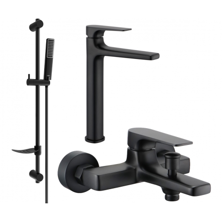 Mexen Lynx DF72 bath set, black - 745913DF72-70