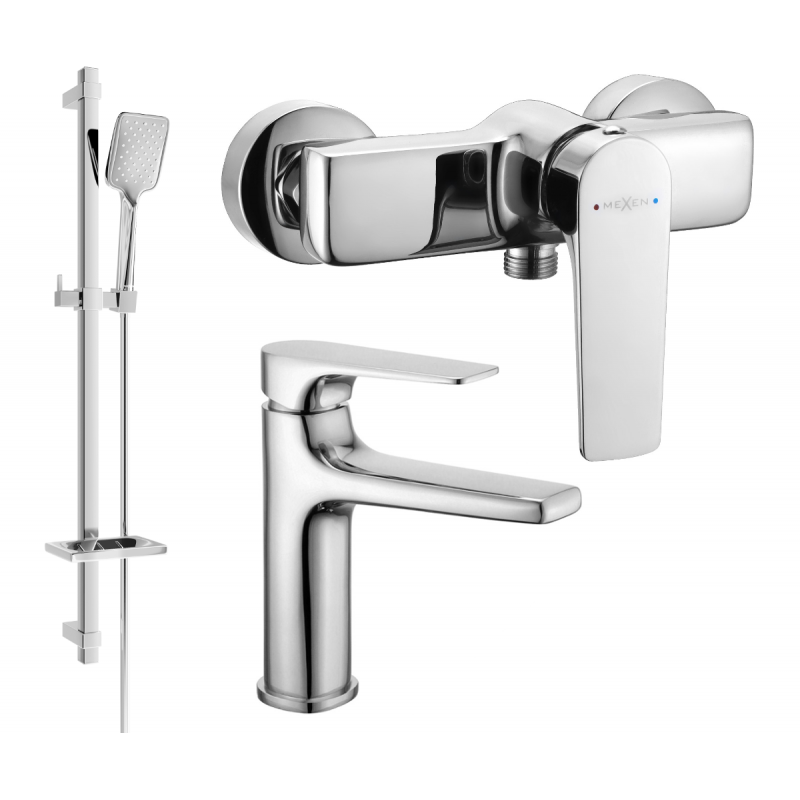 Mexen Lynx DQ62 douchekit, chroom - 745904DQ62-00