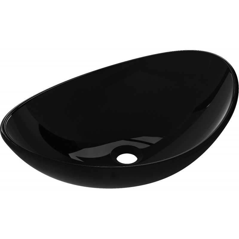 Mexen Sonia lavabo de encimera de cristal 54 x 37 cm, negro - 24145470