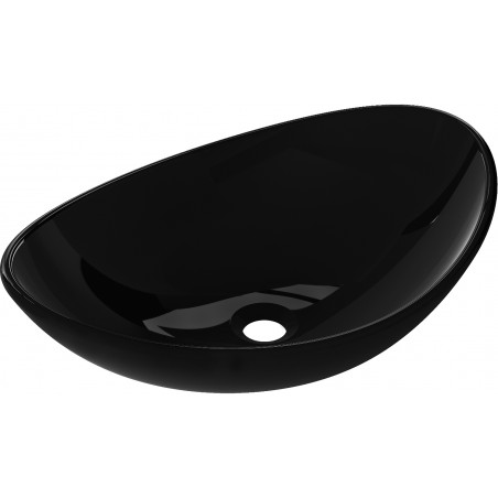 Mexen Sonia lavabo de encimera de cristal 54 x 37 cm, negro - 24145470