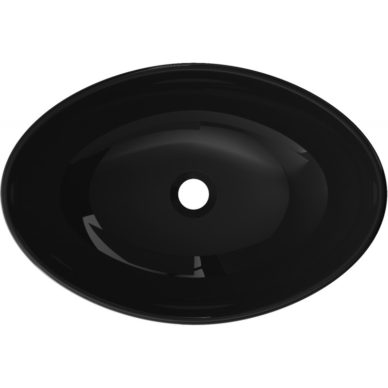 Mexen Sonia lavabo de encimera de cristal 54 x 37 cm, negro - 24145470