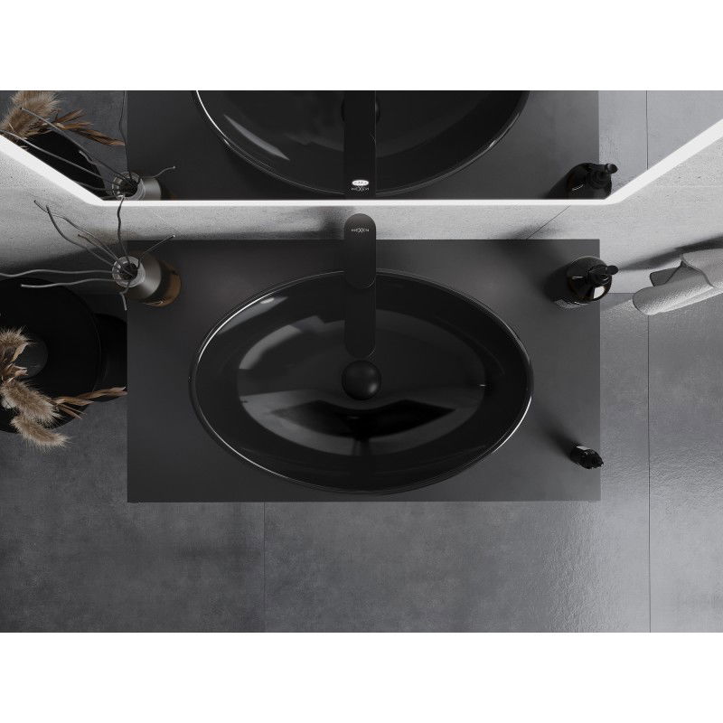 Mexen Sonia steklena nadpultna umivalnik 54 x 37 cm, črna - 24145470