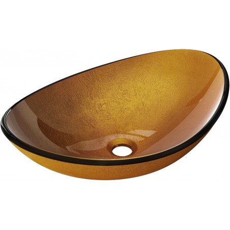 Mexen Sonia lavabo en verre sur comptoir 54 x 37 cm, or - 24145450