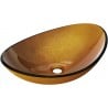 Mexen Sonia lavabo en verre à poser 54 x 37 cm, doré - 24145450
