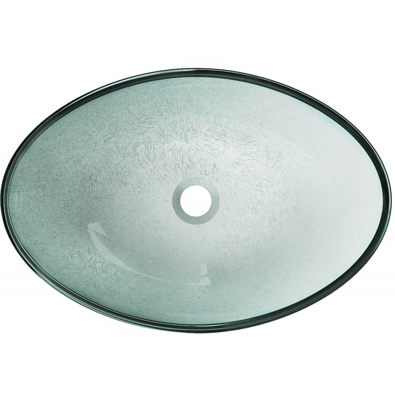 Mexen Sonia lavabo en verre sur plan 54 x 37 cm, argenté - 24145411