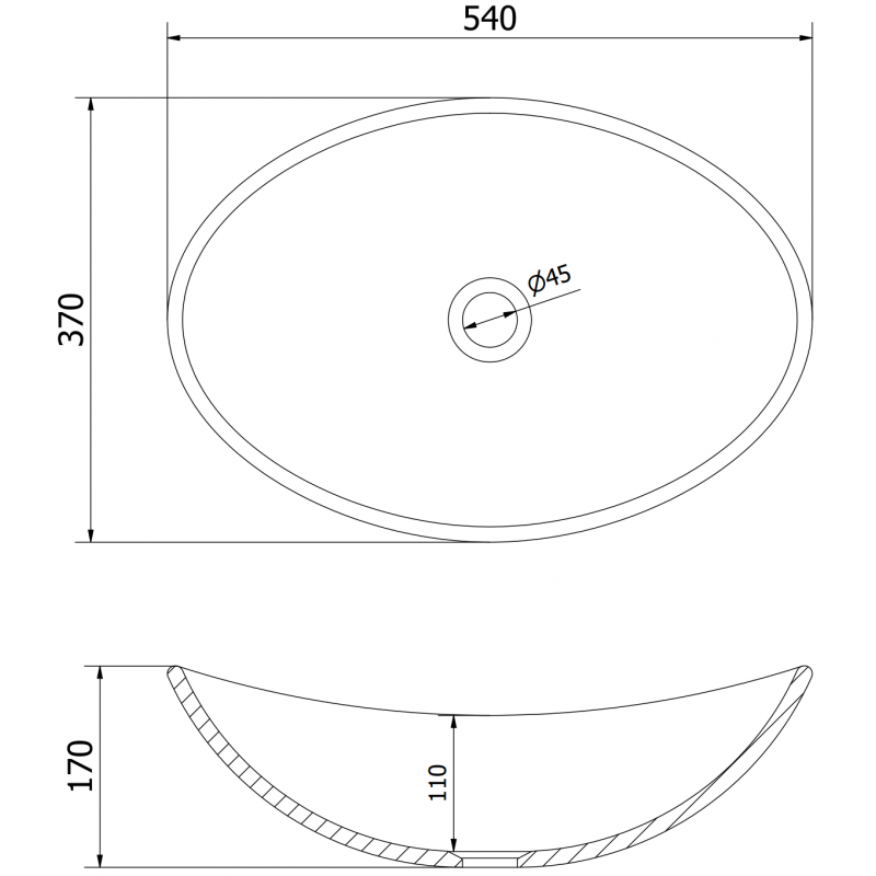 Mexen Sonia Glaswaschbecken Aufsatzwaschbecken 54 x 37 cm, Silber - 24145411