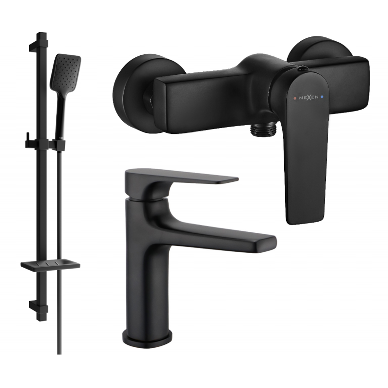Mexen Lynx DQ62 conjunto de ducha, negro - 745904DQ62-70