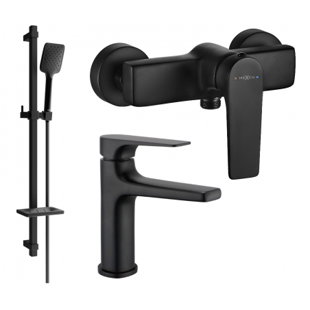 Mexen Lynx DQ62 shower set, black - 745904DQ62-70