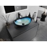 Mexen Sonia glazen opbouwwastafel 54 x 37 cm, blauw - 24145447