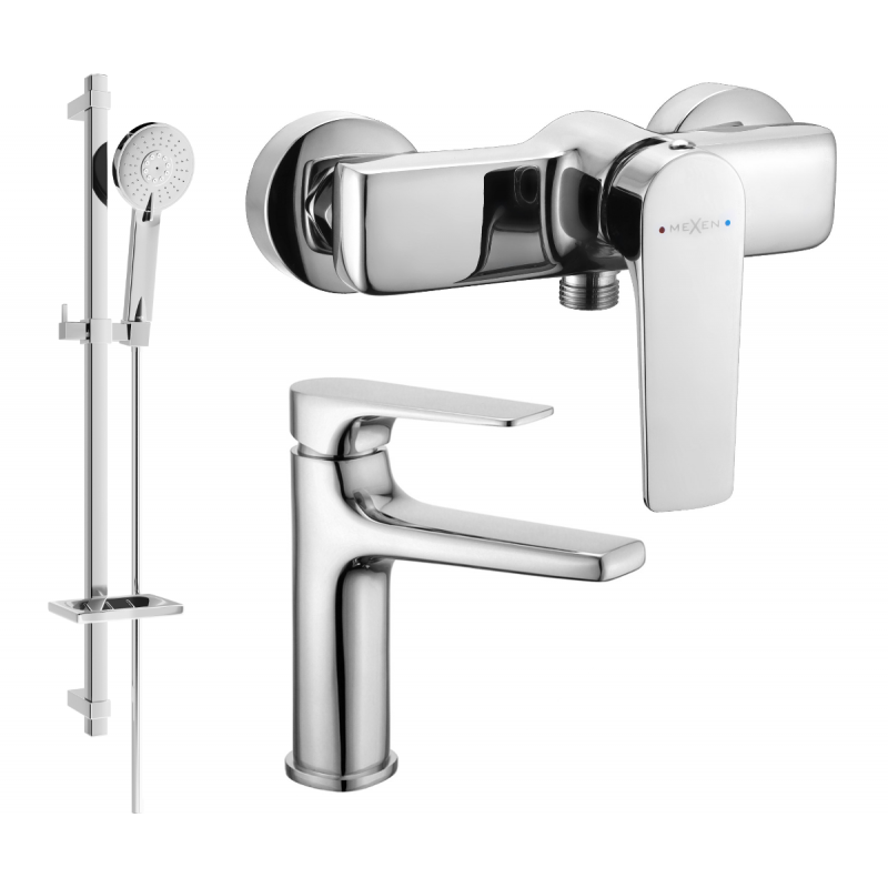 Mexen Lynx DQ40 duschset, krom - 745904DQ40-00