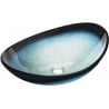 Mexen Sonia lavabo en verre posé sur comptoir 54 x 37 cm, bleu - 24145447