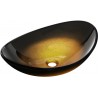 Mexen Sonia lavabo sobre encimera de vidrio de 54 x 37 cm, oro oscuro - 24145451