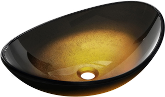Mexen Sonia klaasist pealtpaigaldatav valamu 54 x 37 cm, tume kuldne - 24145451