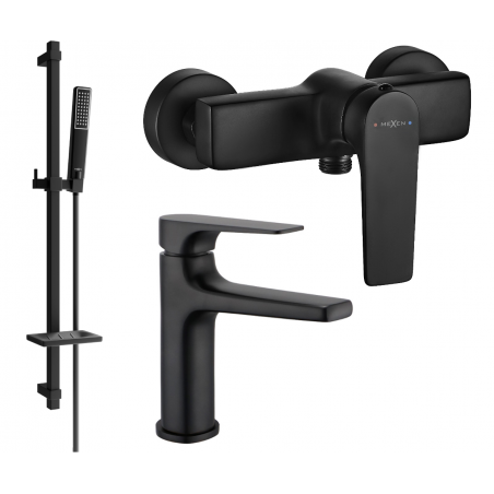 Mexen Lynx DQ72 shower set, black - 745904DQ72-70