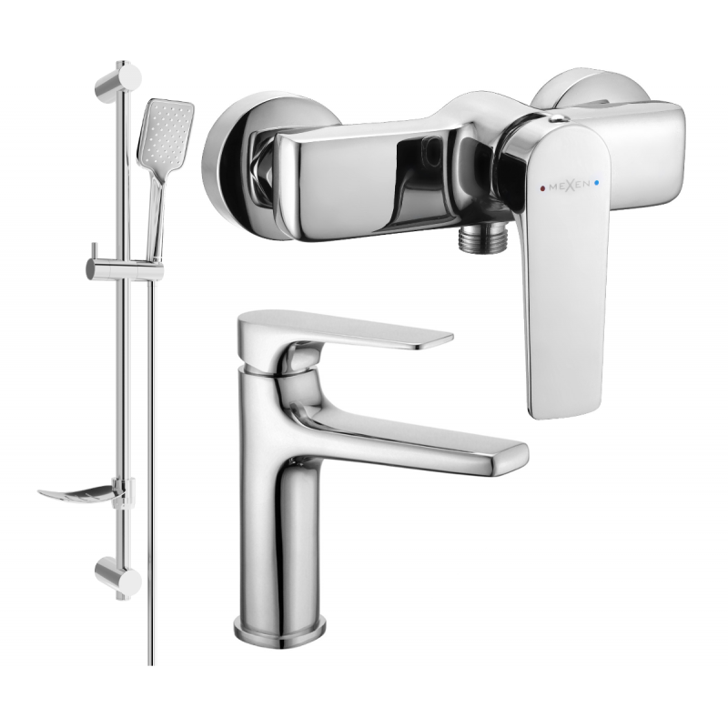 Mexen Lynx DF62 ensemble de douche, chromé - 745904DF62-00