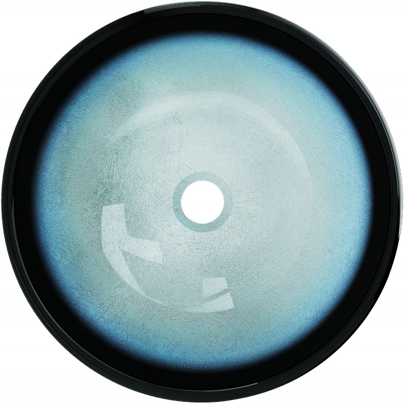 Mexen Mira glazen opbouw waskom 42 x 42 cm, blauw - 24124247