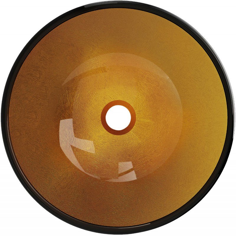 Mexen Mira γυάλινος πάγκος νιπτήρα 42 x 42 cm, χρυσό - 24124250