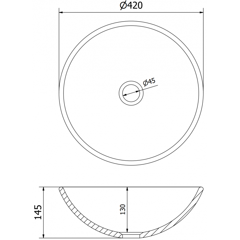 Mexen Mira glazen opbouwwastafel 42 x 42 cm, zilver - 24124211