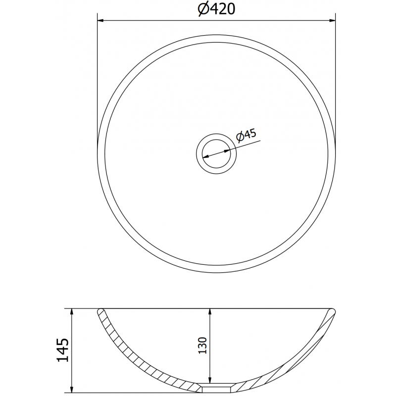 Mexen Mira glashandfat ovanpå disk 42 x 42 cm, vit - 24124230