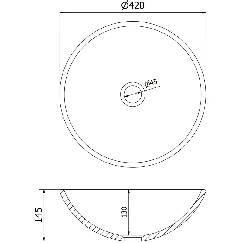 Mexen Mira Glas-Waschtischaufsatz 42 x 42 cm, schwarz - 24124270