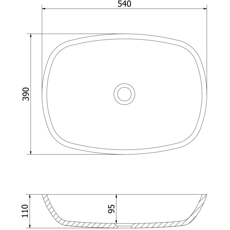 Mexen Araks glashandfat 54 x 39 cm, vit - 24155430