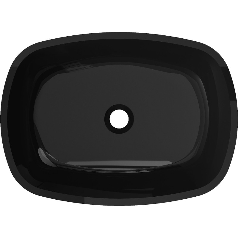 Mexen Araks gläsernes Aufsatzwaschbecken 54 x 39 cm, schwarz - 24155470