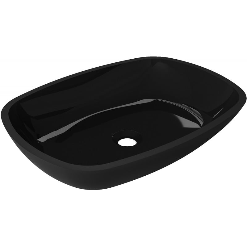 Mexen Araks lavabo en verre sur plan 54 x 39 cm, noir - 24155470