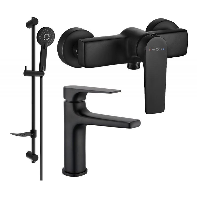 Mexen Lynx DF40 Duschset, schwarz - 745904DF40-70