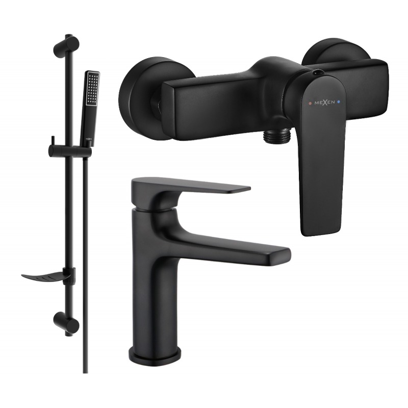 Mexen Lynx Conjunto de duche DF72, preto - 745904DF72-70
