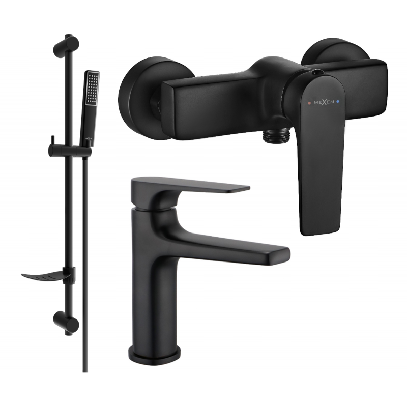 Mexen Lynx DF72 ensemble de douche, noir - 745904DF72-70