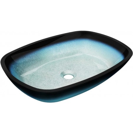 Mexen Araks lavabo en verre à poser 54 x 39 cm, bleu - 24155447