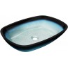 Mexen Araks blaue Aufsatzwaschbecken aus Glas 54 x 39 cm - 24155447