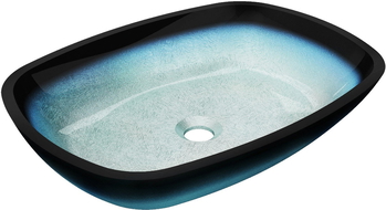 Mexen Araks lavabo en verre à poser 54 x 39 cm, bleu - 24155447