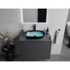 Mexen Araks blaue Aufsatzwaschbecken aus Glas 54 x 39 cm - 24155447