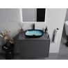 Mexen Araks lavabo en verre à poser 54 x 39 cm, bleu - 24155447