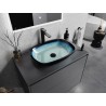 Mexen Araks glazen opbouw wastafel 54 x 39 cm, blauw - 24155447