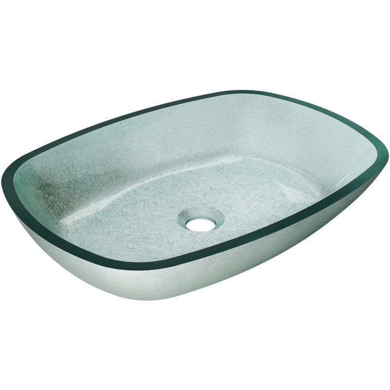Mexen Araks Glas-Waschbecken zur Aufsatzmontage 54 x 39 cm, silber - 24155411
