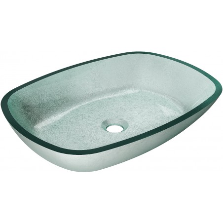 Mexen Araks vasque à poser en verre 54 x 39 cm, argentée - 24155411