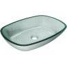 Mexen Araks Glas-Waschbecken zur Aufsatzmontage 54 x 39 cm, silber - 24155411
