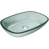 Mexen Araks glazen opbouw wastafel 54 x 39 cm, zilver - 24155411