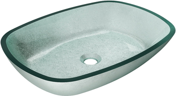 Mexen Araks Glas-Waschbecken zur Aufsatzmontage 54 x 39 cm, silber - 24155411