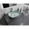 Mexen Araks lavabo de vidrio sobre encimera 54 x 39 cm, plateado - 24155411