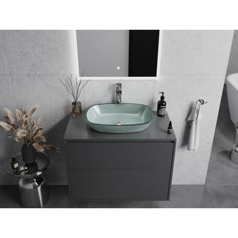 Mexen Araks klaasist pealispind valamug 54 x 39 cm, hõbedane - 24155411