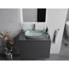 Mexen Araks lavabo de vidrio sobre encimera 54 x 39 cm, plateado - 24155411