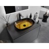 Mexen Araks glazen opbouw wastafel 54 x 39 cm, donker goud - 24155451