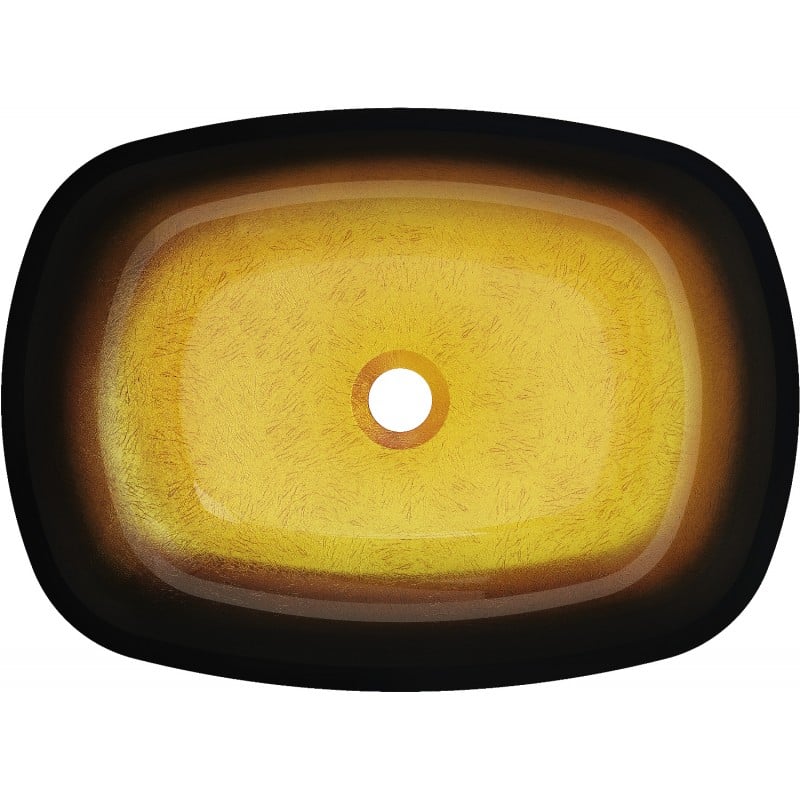 Mexen Araks lavabo de vidrio sobre encimera 54 x 39 cm, oro oscuro - 24155451