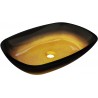 Mexen Araks glazen opbouw wastafel 54 x 39 cm, donker goud - 24155451